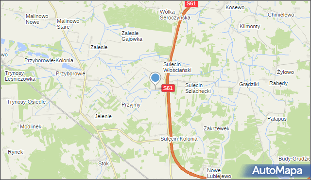 mapa Kolonia Sulęcin Włościański, Kolonia Sulęcin Włościański na mapie Targeo